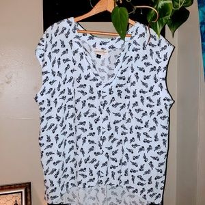 Light blue hi low cap sleeve blouse